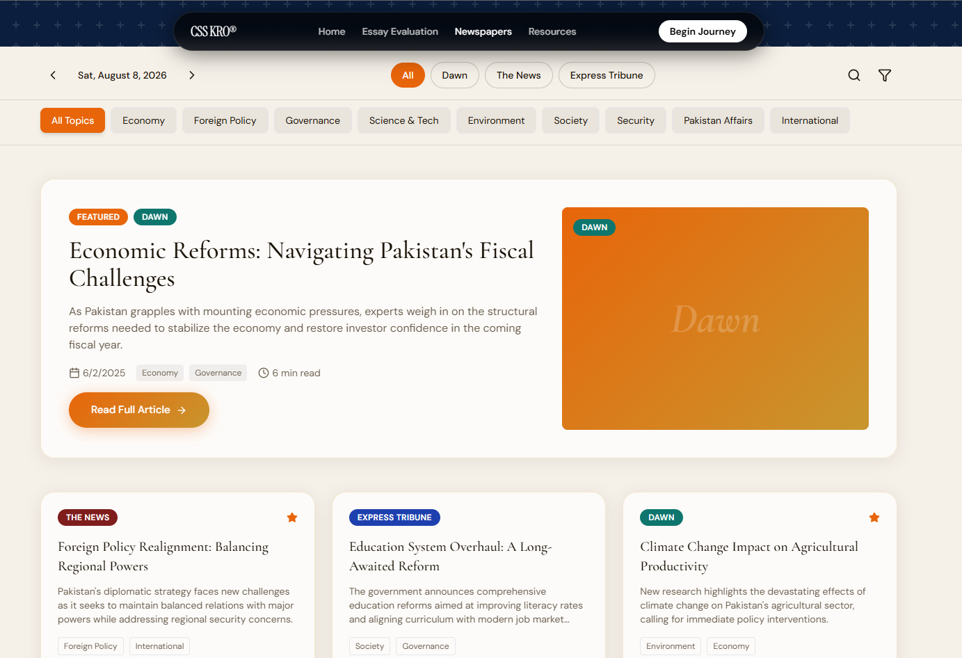CSS Kro — AI-Powered Exam Prep Platform Interface Screenshot 3